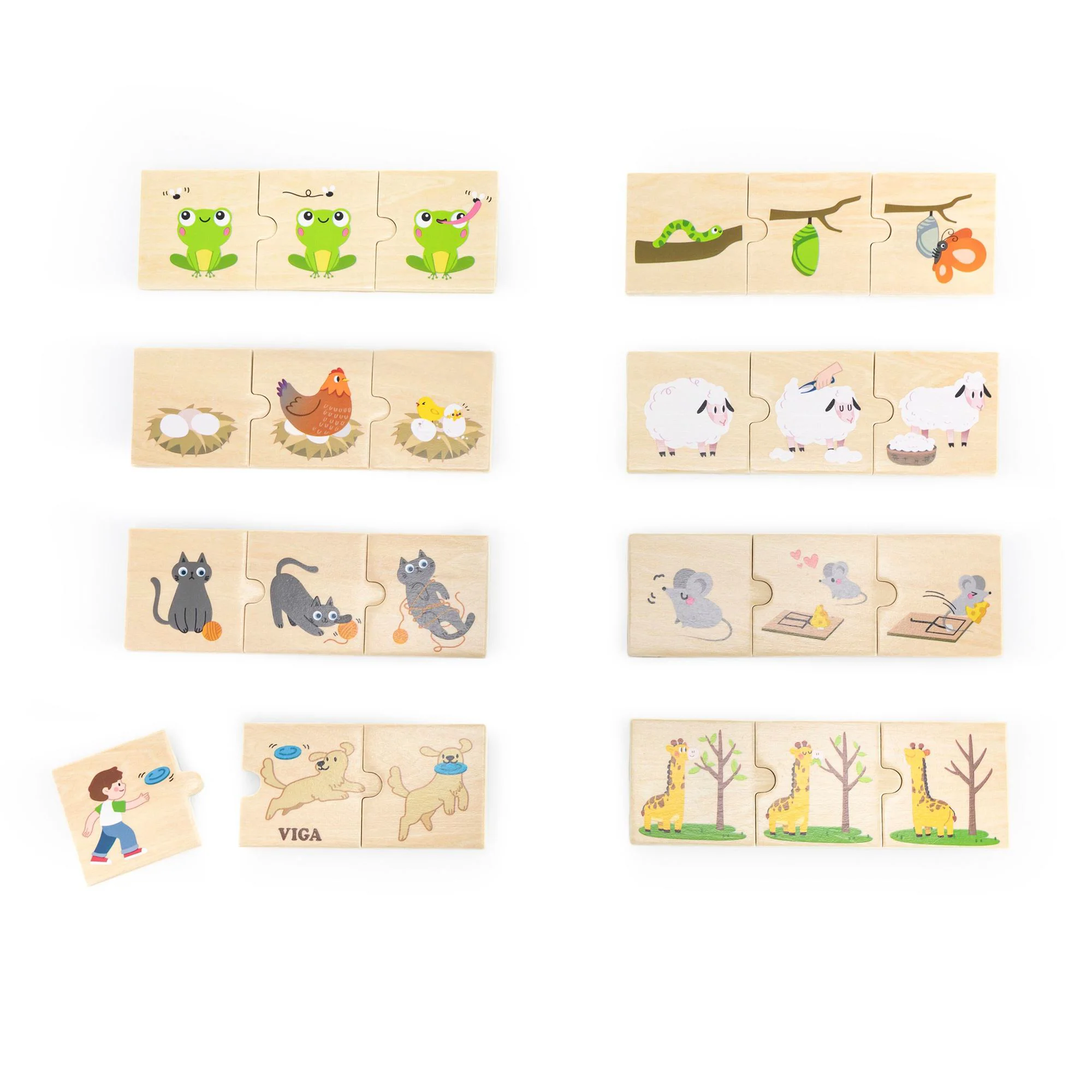 Joc logic de puzzle Viga Toys Actiunile animalelor, 24 elem. foto