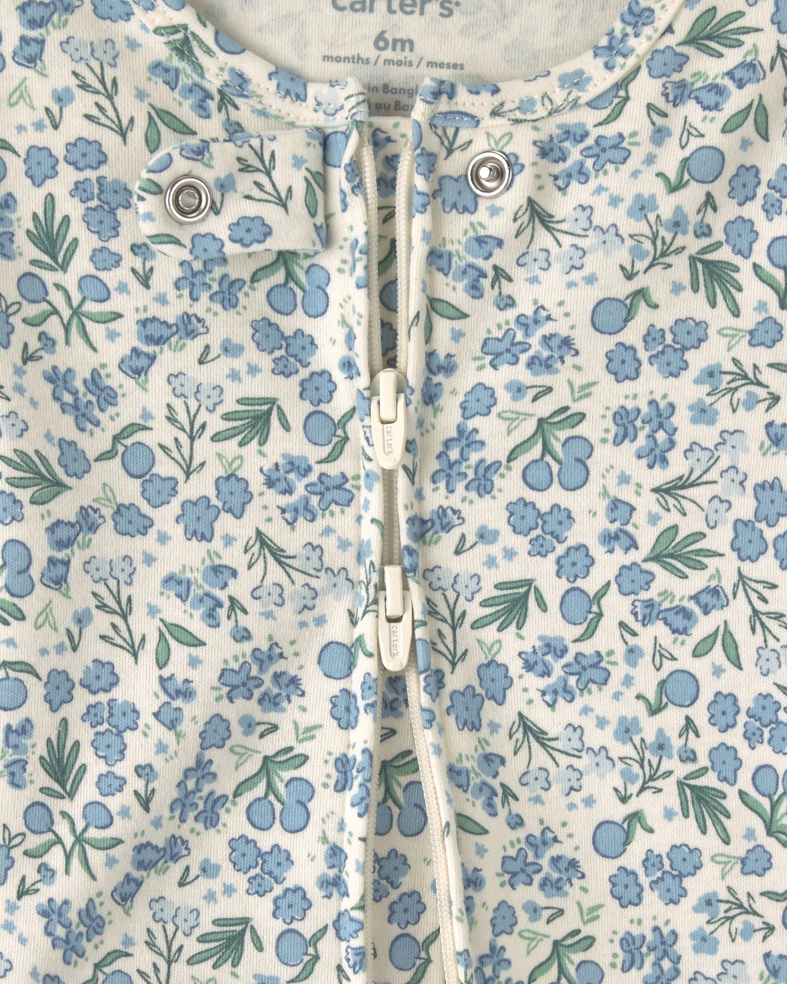 Carter's Pijama cu talpa din bumbac Floral Blueberry foto