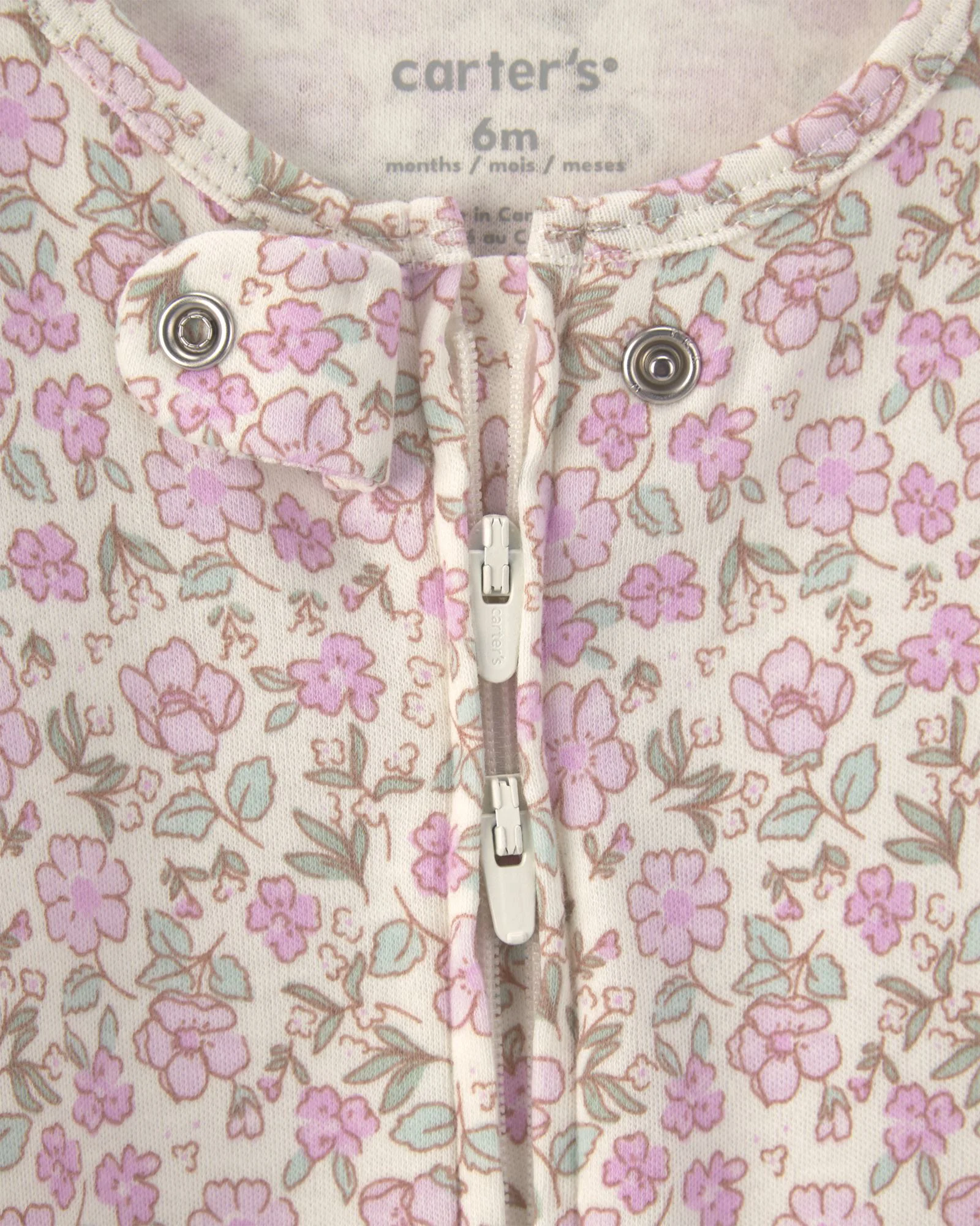 Carter's Pijama cu talpa din bumbac Mauve Floral foto
