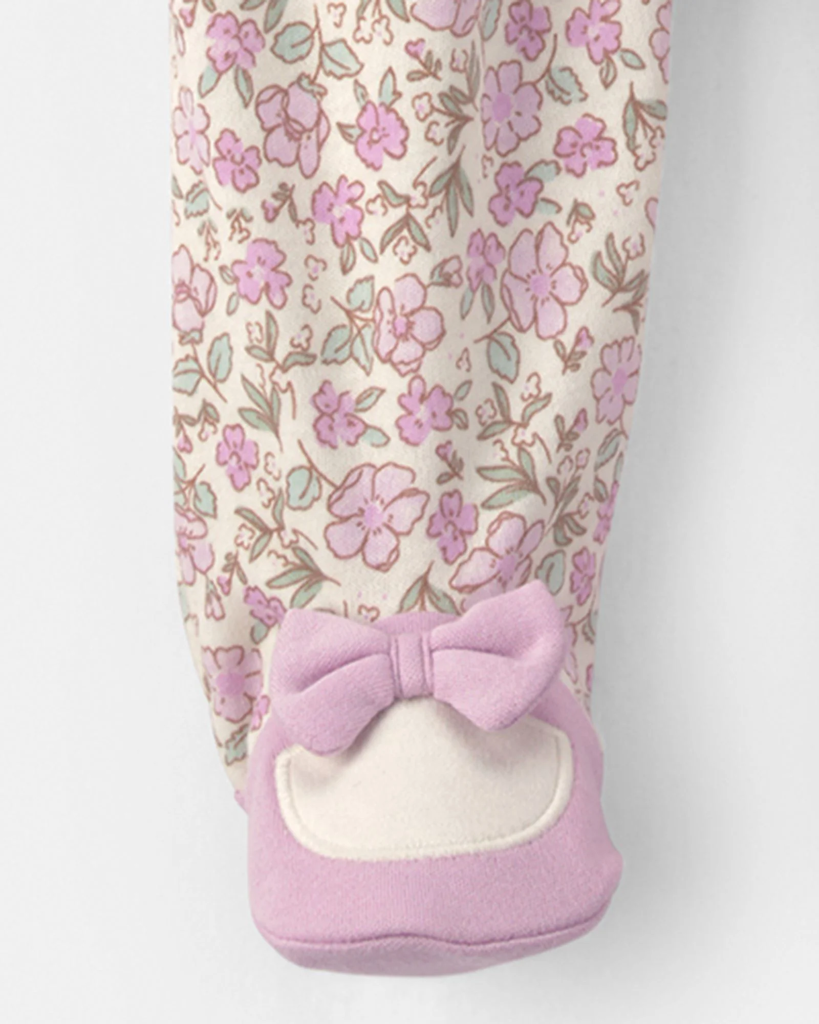 Carter's Pijama cu talpa din bumbac Mauve Floral foto