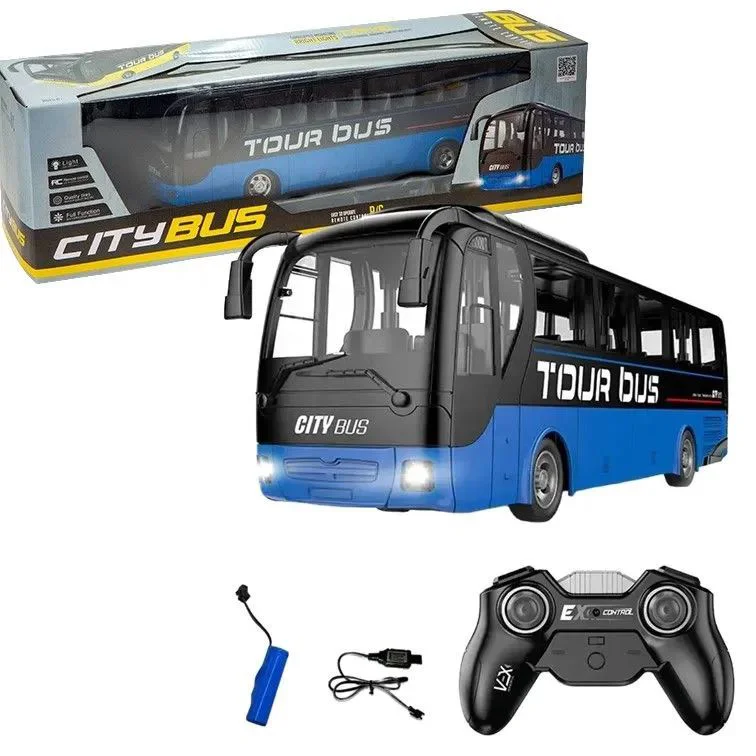 Autobuz cu radiotelecomanda RC, incarcator si lumini foto