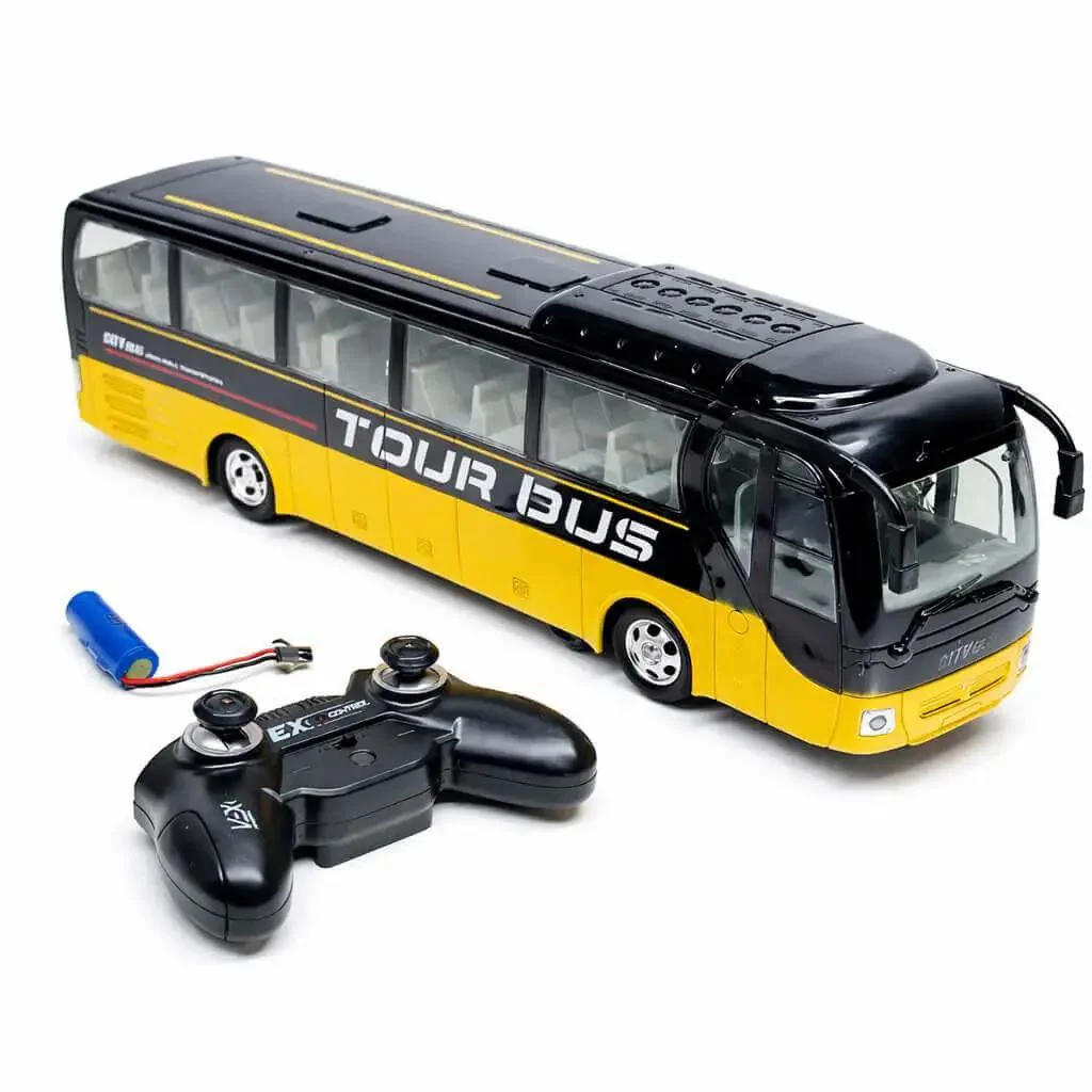 Autobuz cu radiotelecomanda RC, incarcator si lumini foto