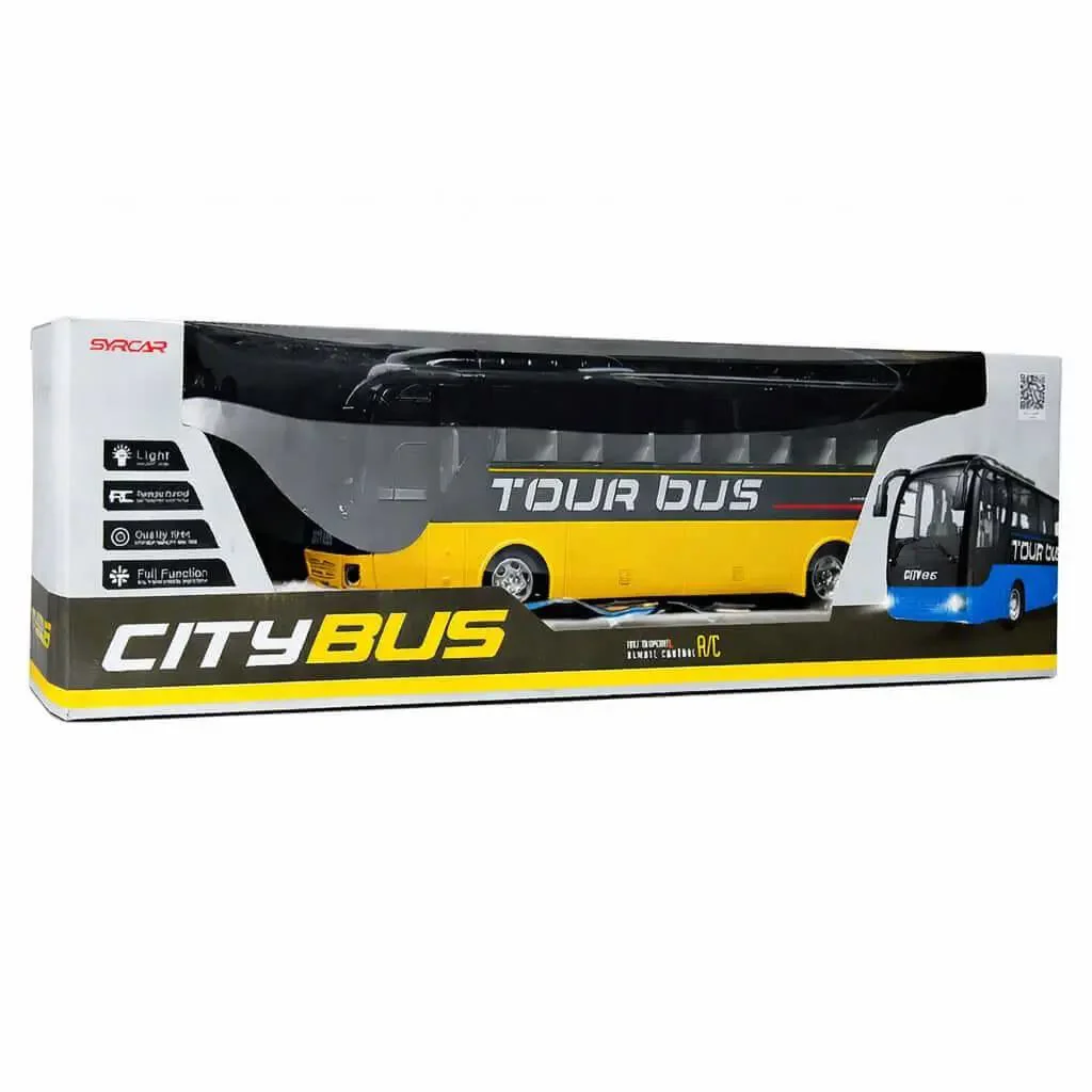 Autobuz cu radiotelecomanda RC, incarcator si lumini foto