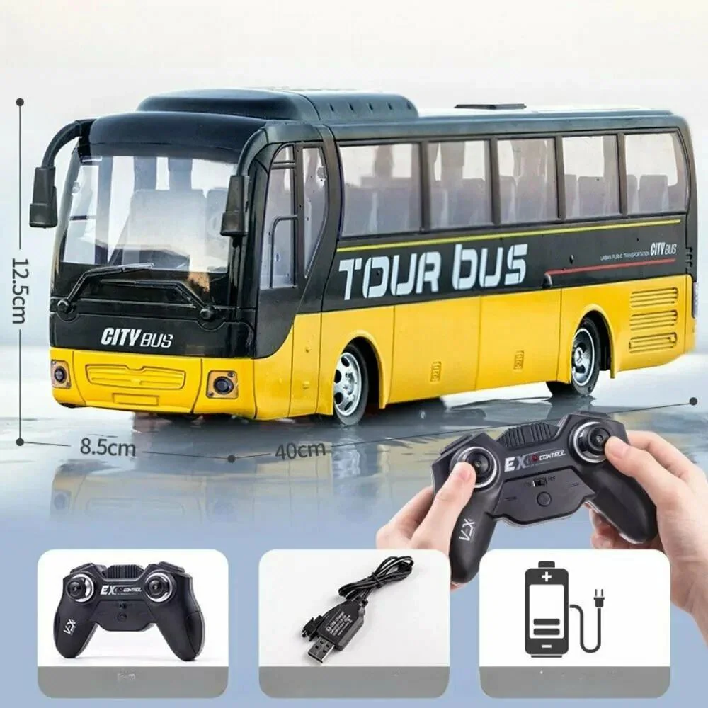 Autobuz cu radiotelecomanda RC, incarcator si lumini foto