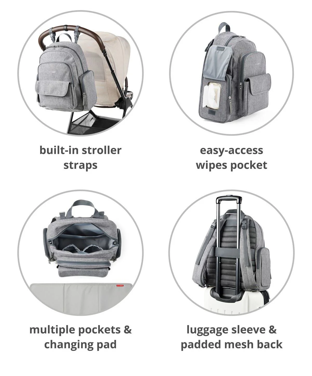Рюкзак для мам Skip Hop Luna Heather Grey foto