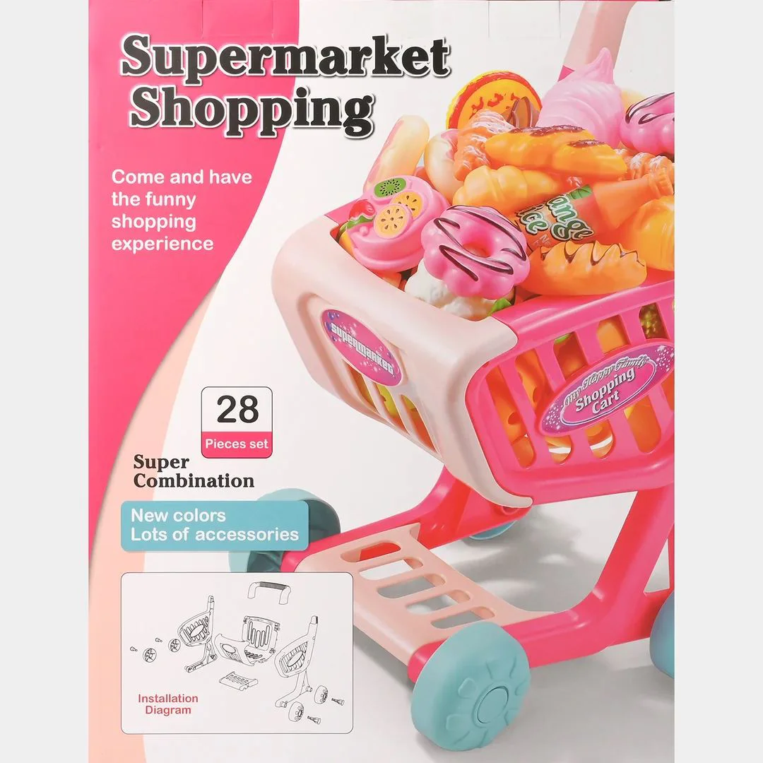 Carucior pentru cumparaturi cu alimente, 28 piese foto