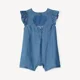 Orchestra Set 2 piese Flower Denim - salopeta scurta si boneta asortata foto