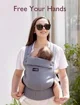 Marsupiu Momcozy Newborn to Toddler Cotton Grey foto