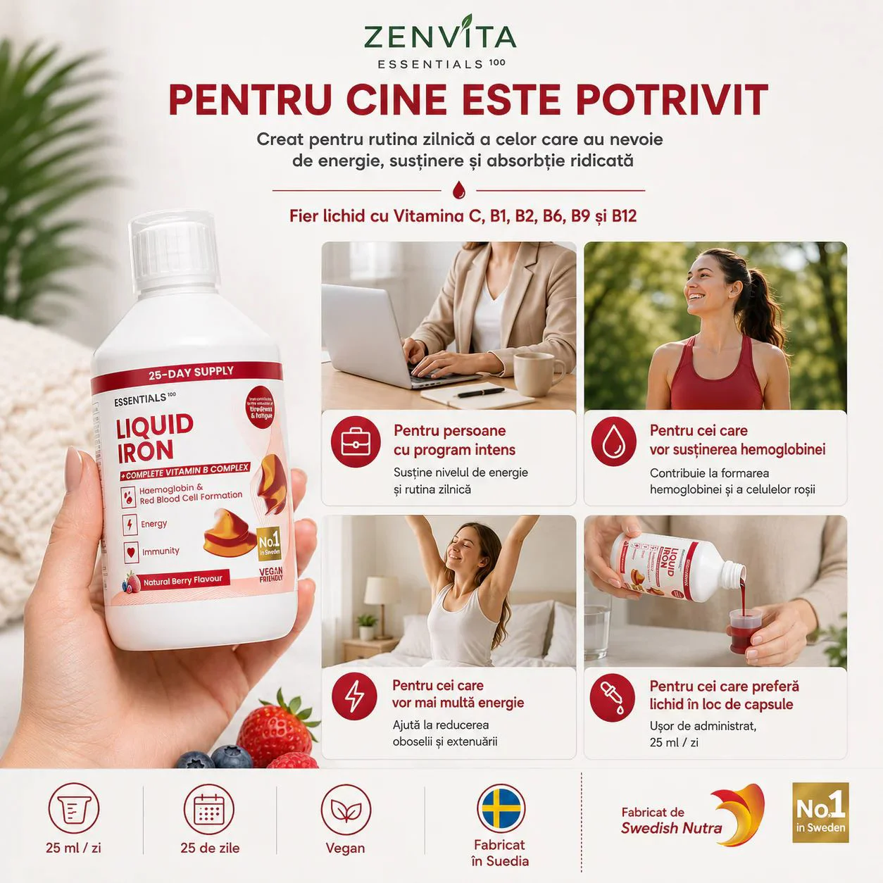 Supliment alimentar Essentials100 Liquid Iron, 500 ml foto
