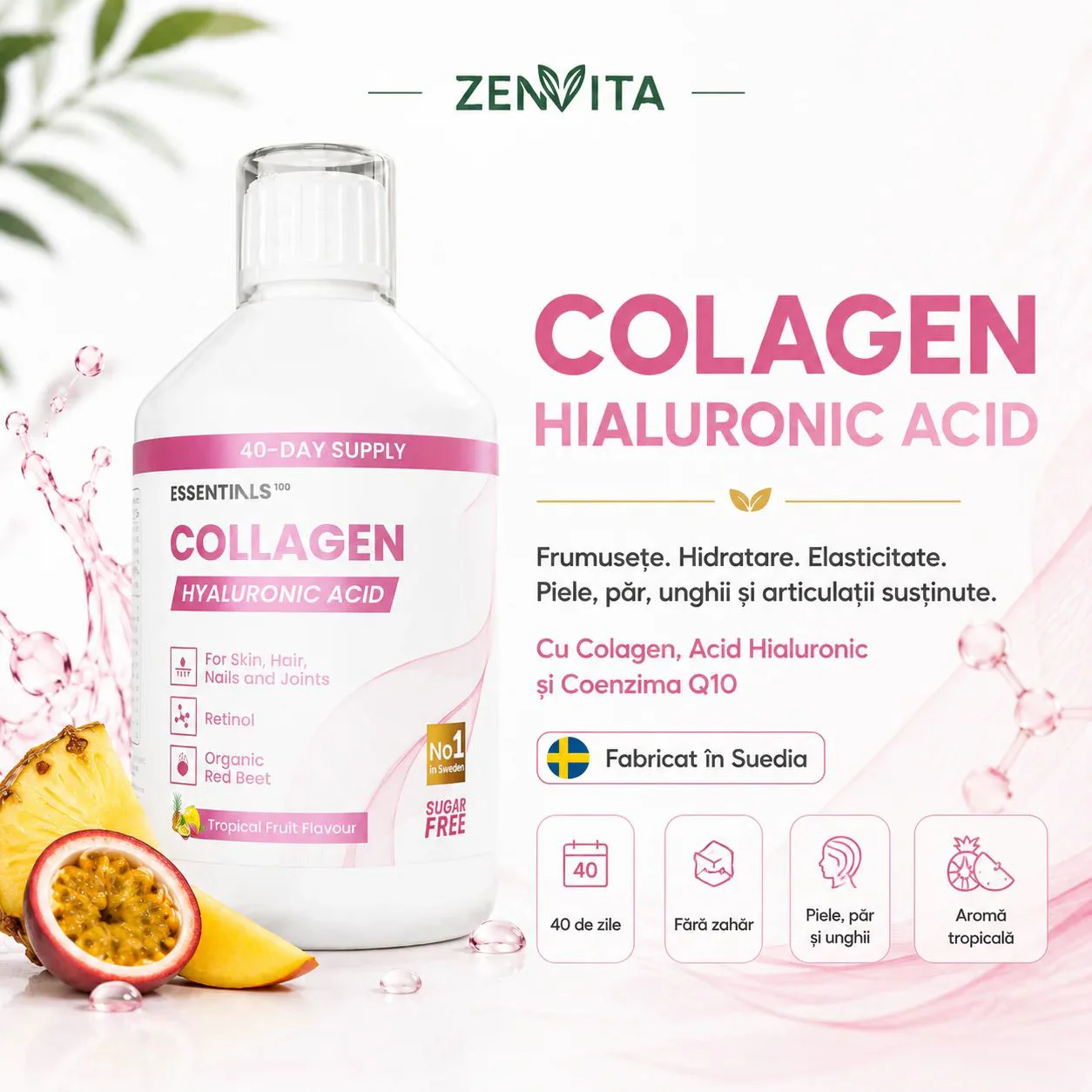 Пищевая добавка Essentials100 Collagen + Hyaluronic Acid, 500 мл foto