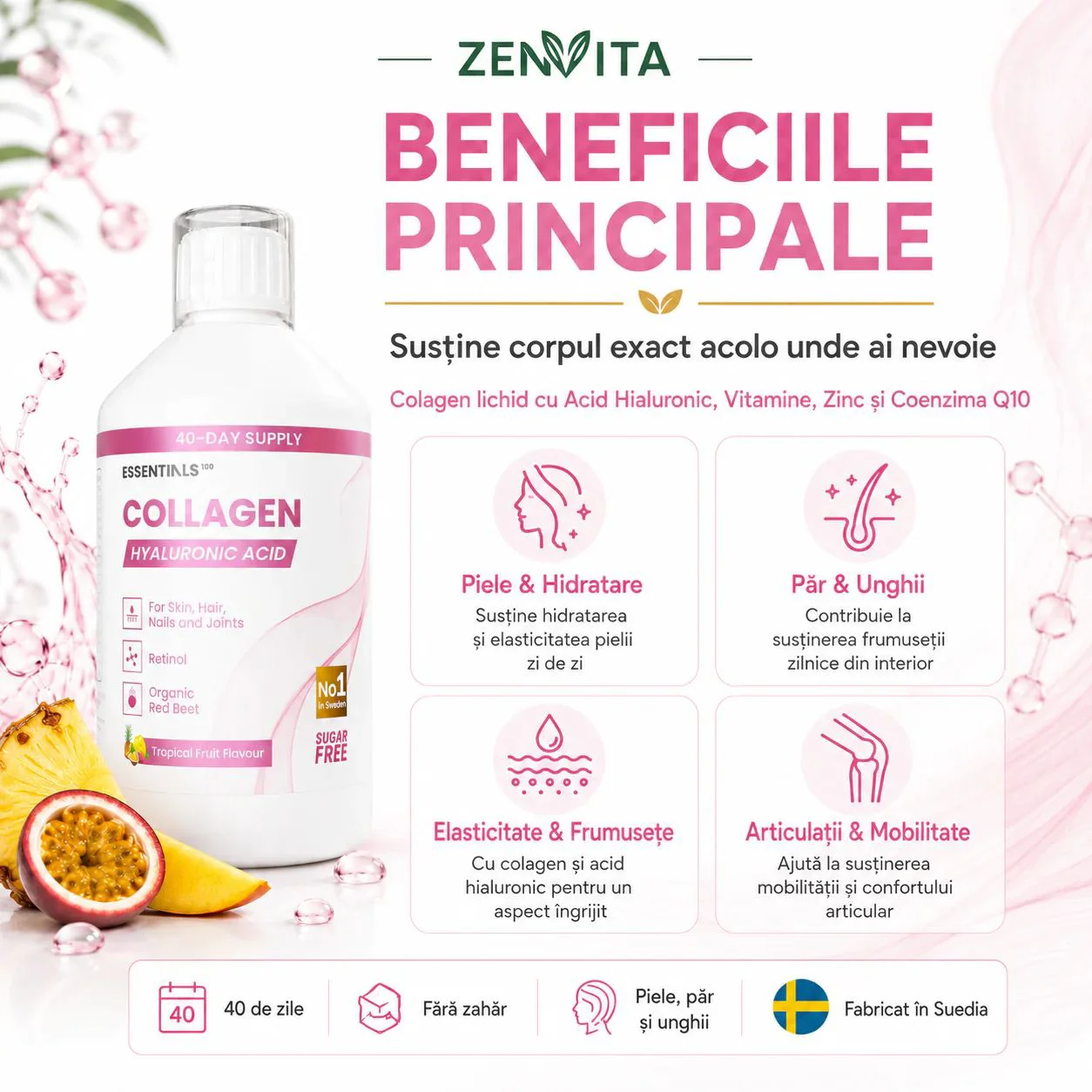 Пищевая добавка Essentials100 Collagen + Hyaluronic Acid, 500 мл foto