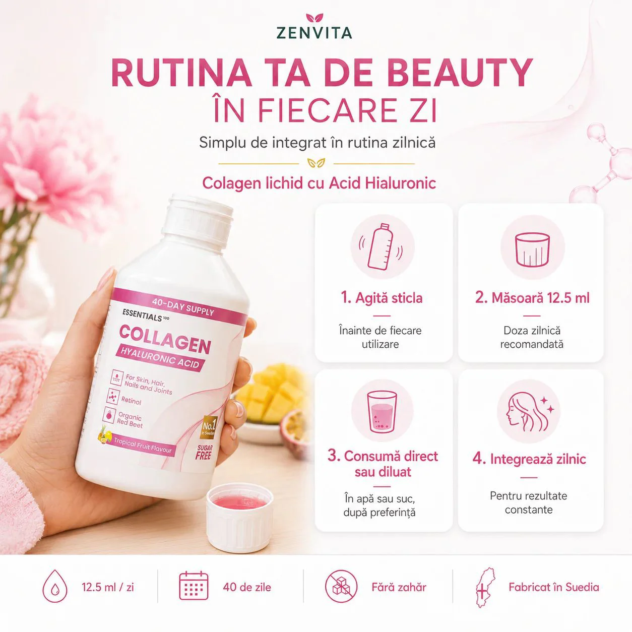 Пищевая добавка Essentials100 Collagen + Hyaluronic Acid, 500 мл foto