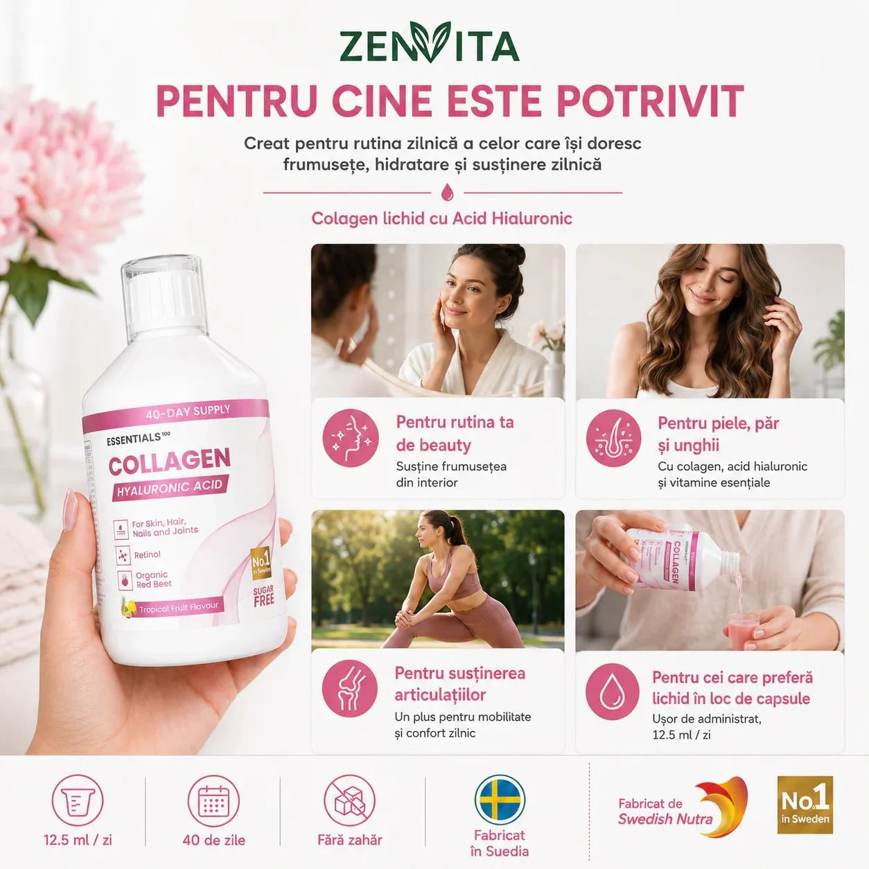 Пищевая добавка Essentials100 Collagen + Hyaluronic Acid, 500 мл foto