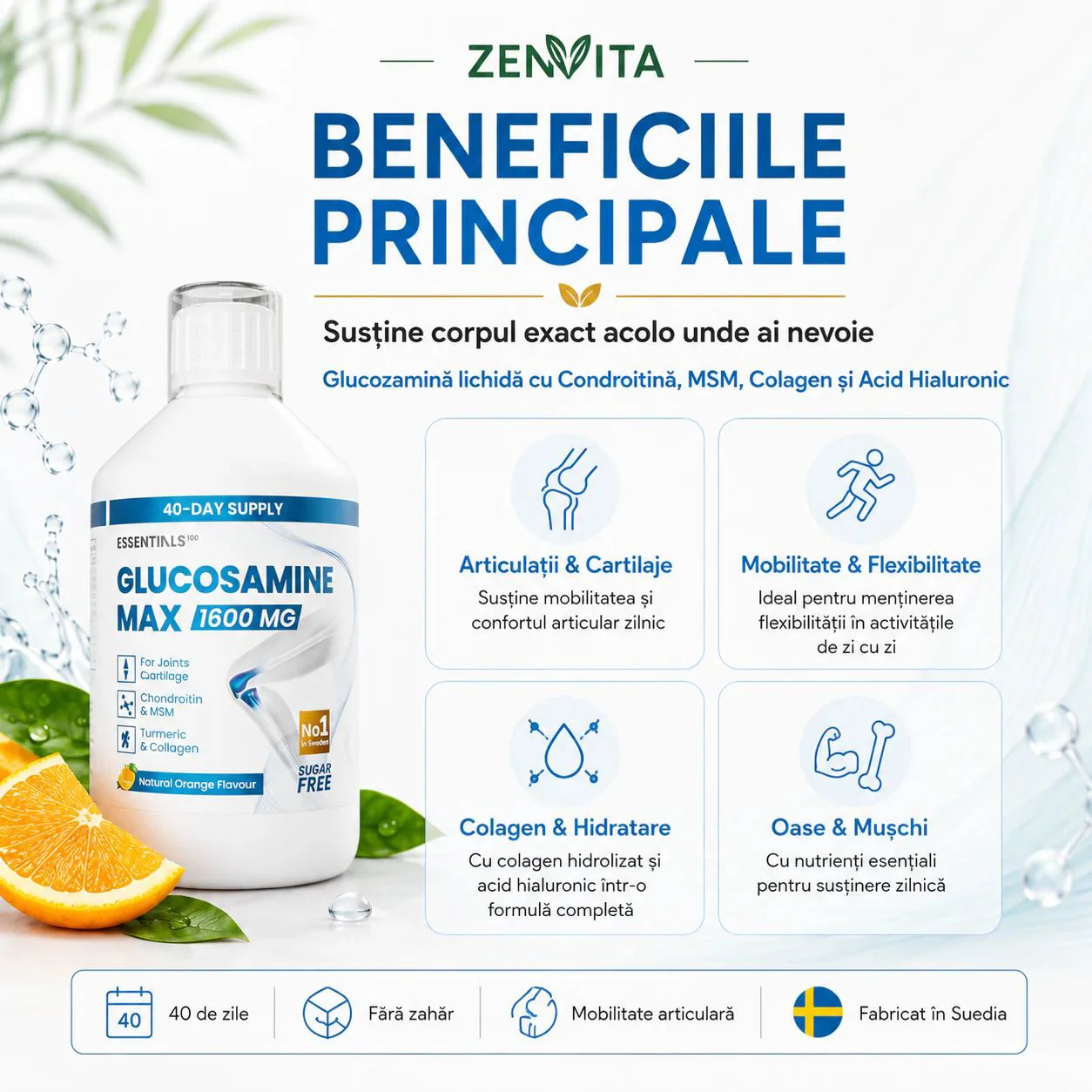 Supliment alimentar Essentials100 Glucosamine Max, 500 ml foto