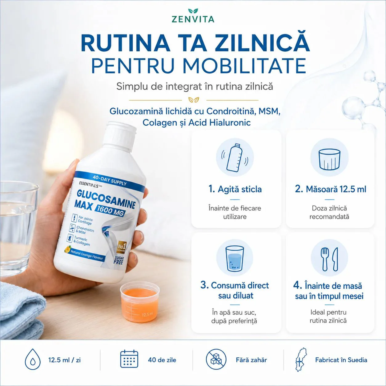 Supliment alimentar Essentials100 Glucosamine Max, 500 ml foto