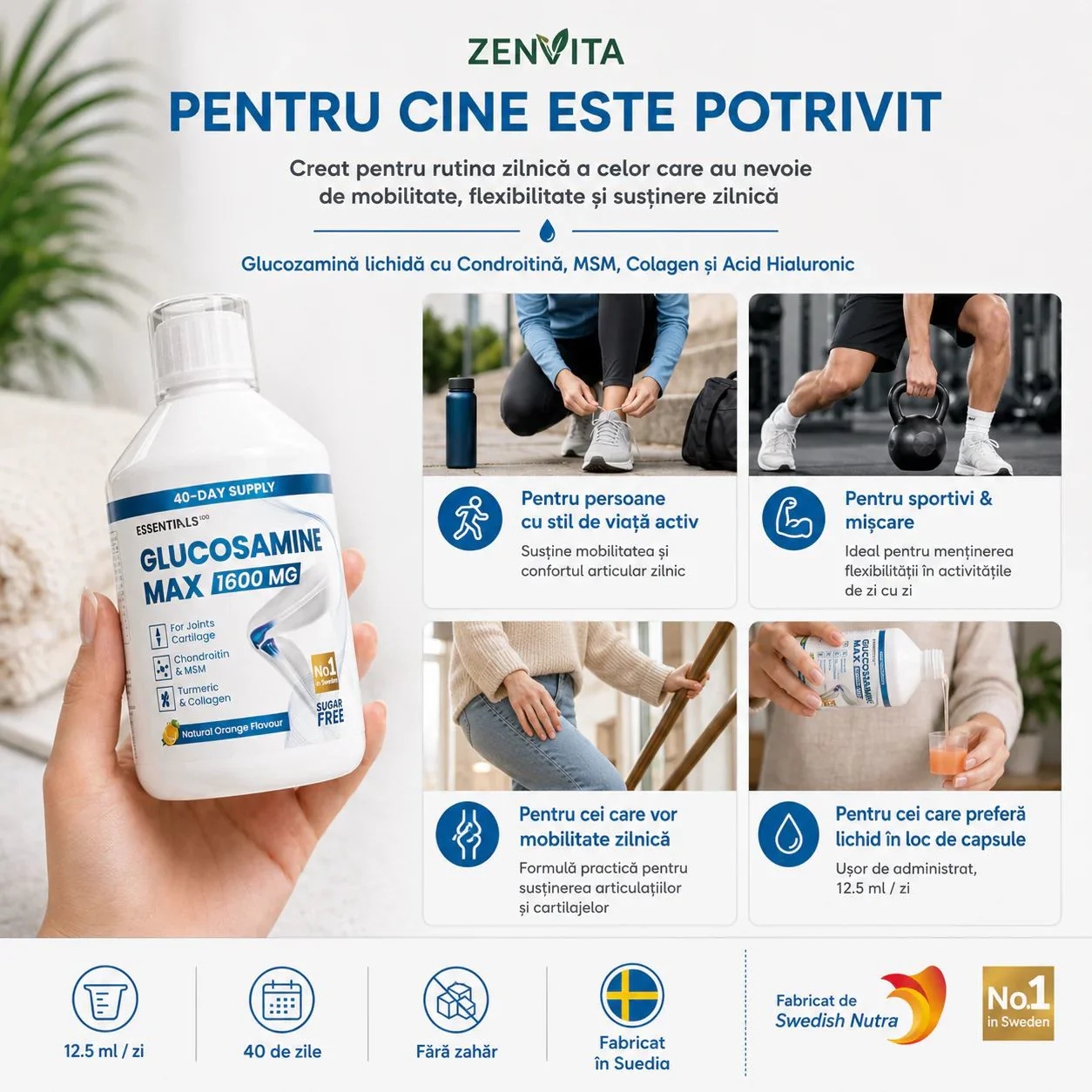 Supliment alimentar Essentials100 Glucosamine Max, 500 ml foto