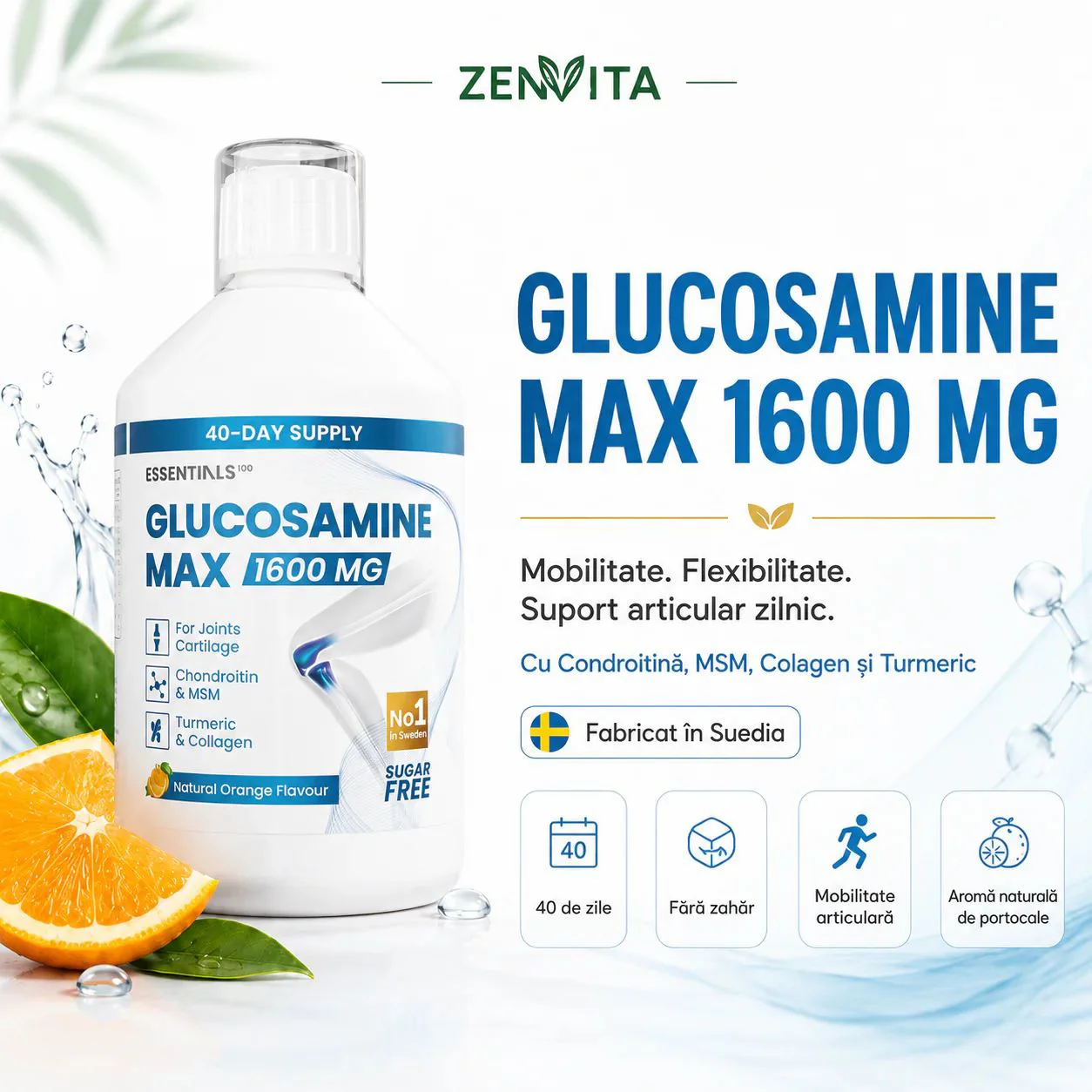 Supliment alimentar Essentials100 Glucosamine Max, 500 ml foto