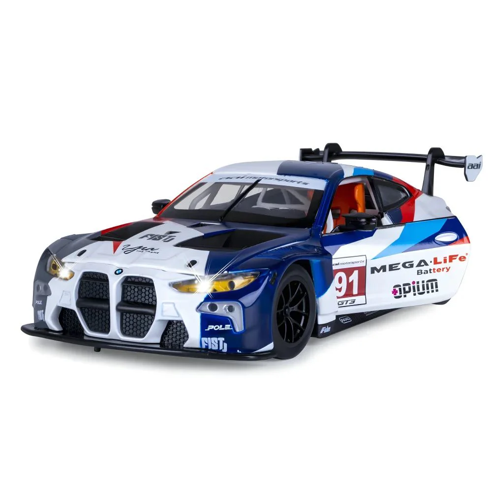 Металлическая машинка BMW M4 GT3 с инерционным механизмом, светом и звуком, масштаб 1:24 foto