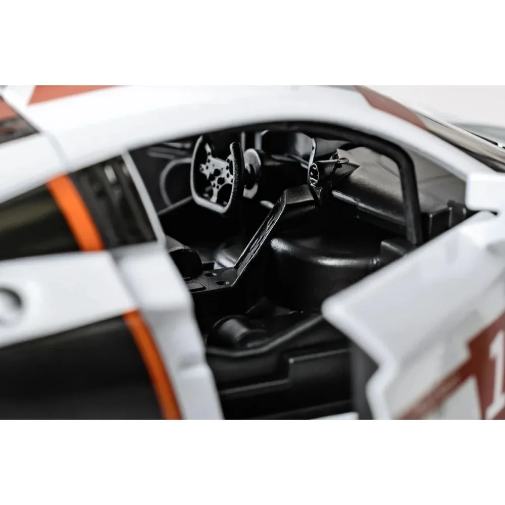 Металлическая машинка Audi R8 LMS с инерционным механизмом, светом и звуком, Белая, 1:24 foto
