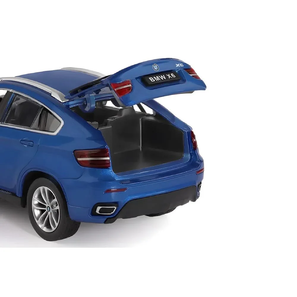 Металлическая машинка BMW X6 с инерционным механизмом, светом и звуком, Синяя, 1:26 foto
