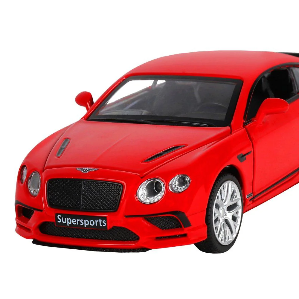 Металлическая машинка Bentley Continental Supersports с инерционным механизмом, Красный, 1:32 foto