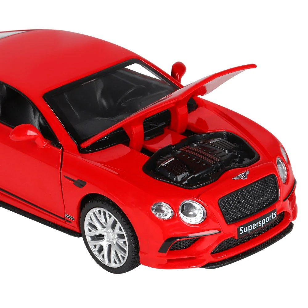 Металлическая машинка Bentley Continental Supersports с инерционным механизмом, Красный, 1:32 foto