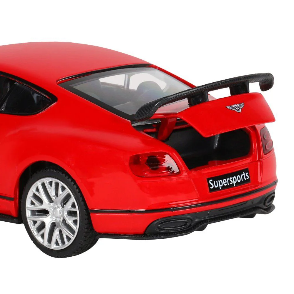 Металлическая машинка Bentley Continental Supersports с инерционным механизмом, Красный, 1:32 foto