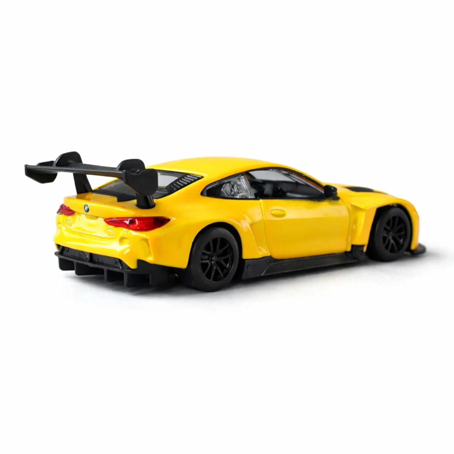 Металлическая машинка BMW M4 GT3 с инерционным механизмом, Желтая, 1:32 foto