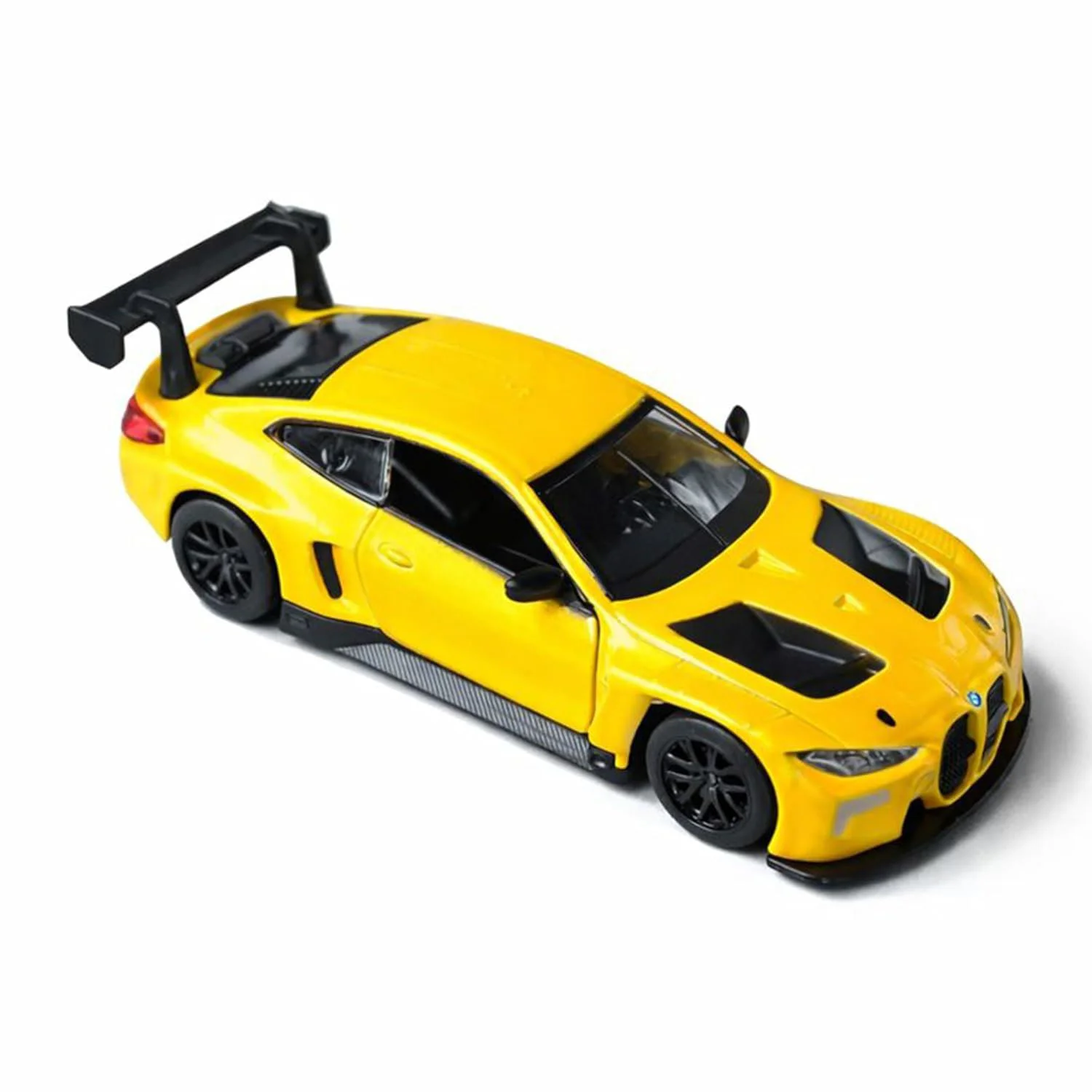 Металлическая машинка BMW M4 GT3 с инерционным механизмом, Желтая, 1:32 foto