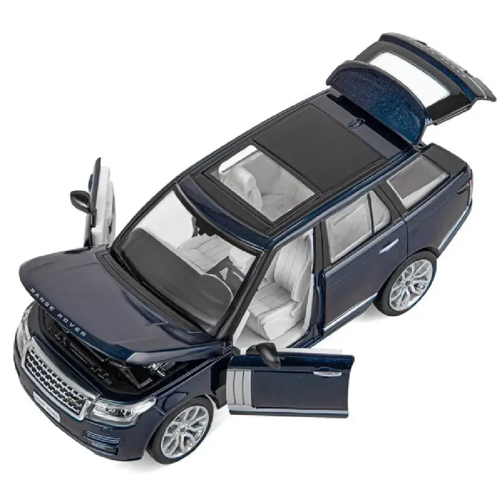 Металлическая машинка Range Rover с инерционным механизмом, светом и звуком, Синяя, 1:24 foto