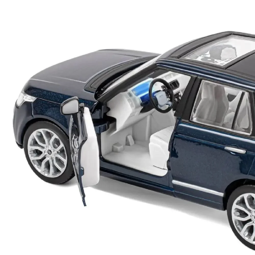 Металлическая машинка Range Rover с инерционным механизмом, светом и звуком, Синяя, 1:24 foto