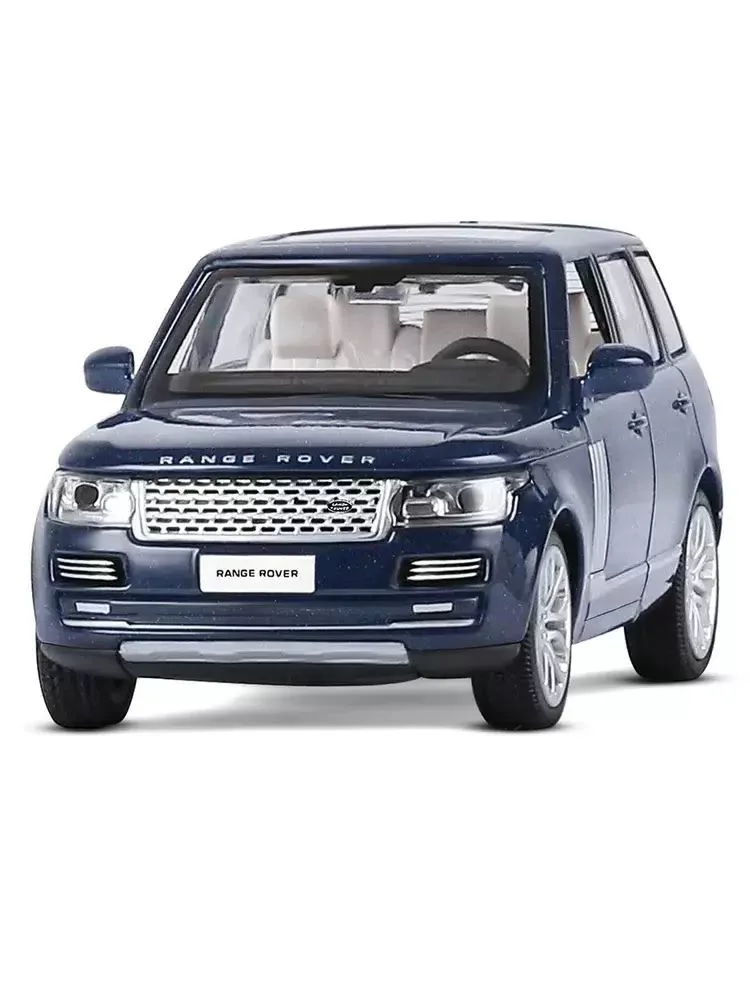 Металлическая машинка Range Rover с инерционным механизмом, светом и звуком, Синяя, 1:24 foto