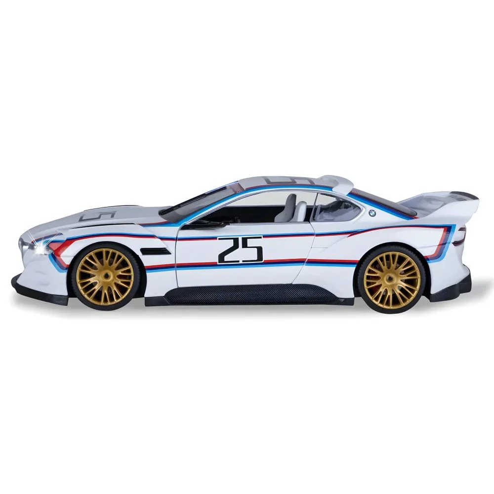 Металлическая машинка BMW 3.0 CSL Hommage R с инерционным механизмом, светом и звуком, Белая, 1:24 foto