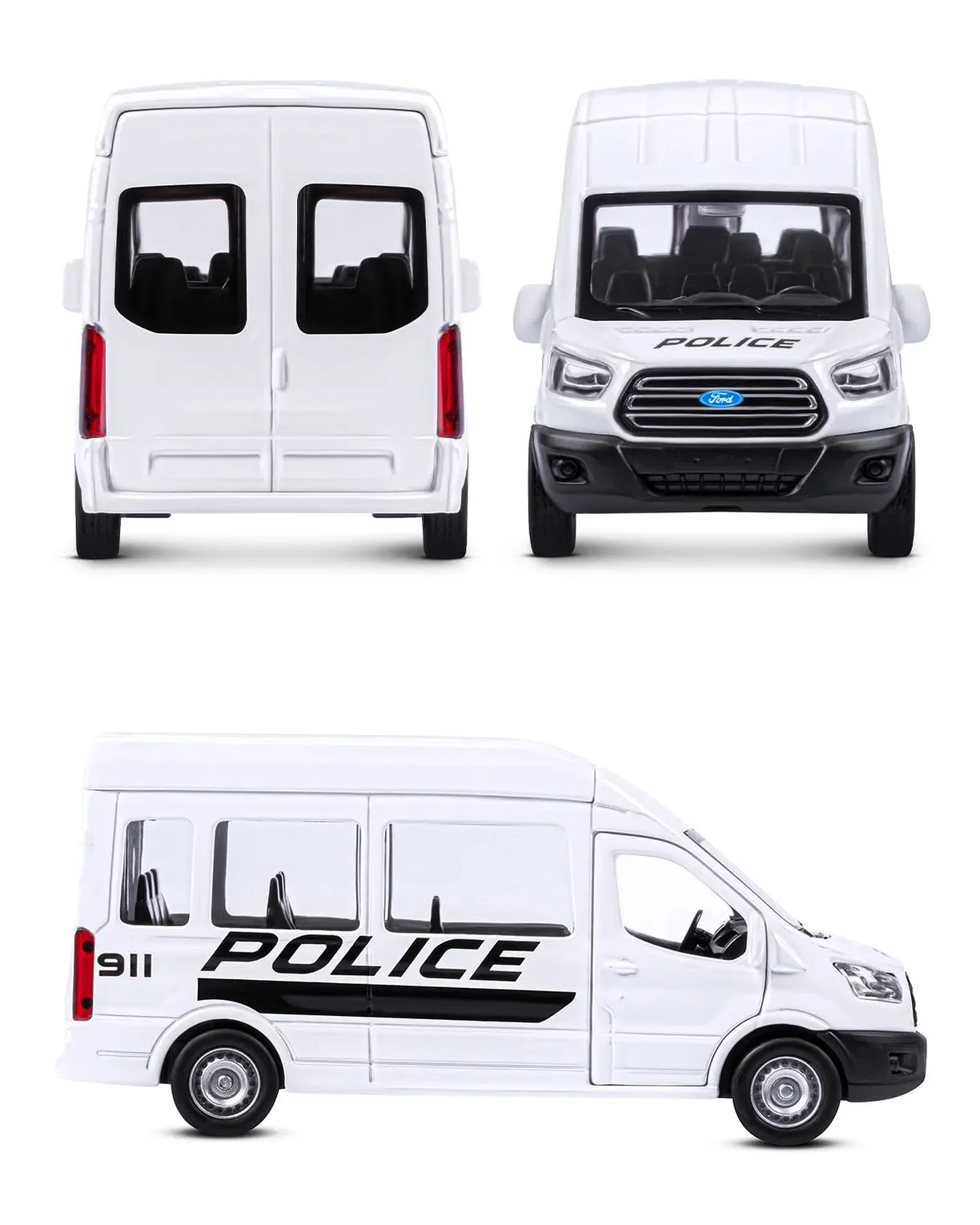 Металлическая машинка Ford Transit Полиция 1:52, асс. foto