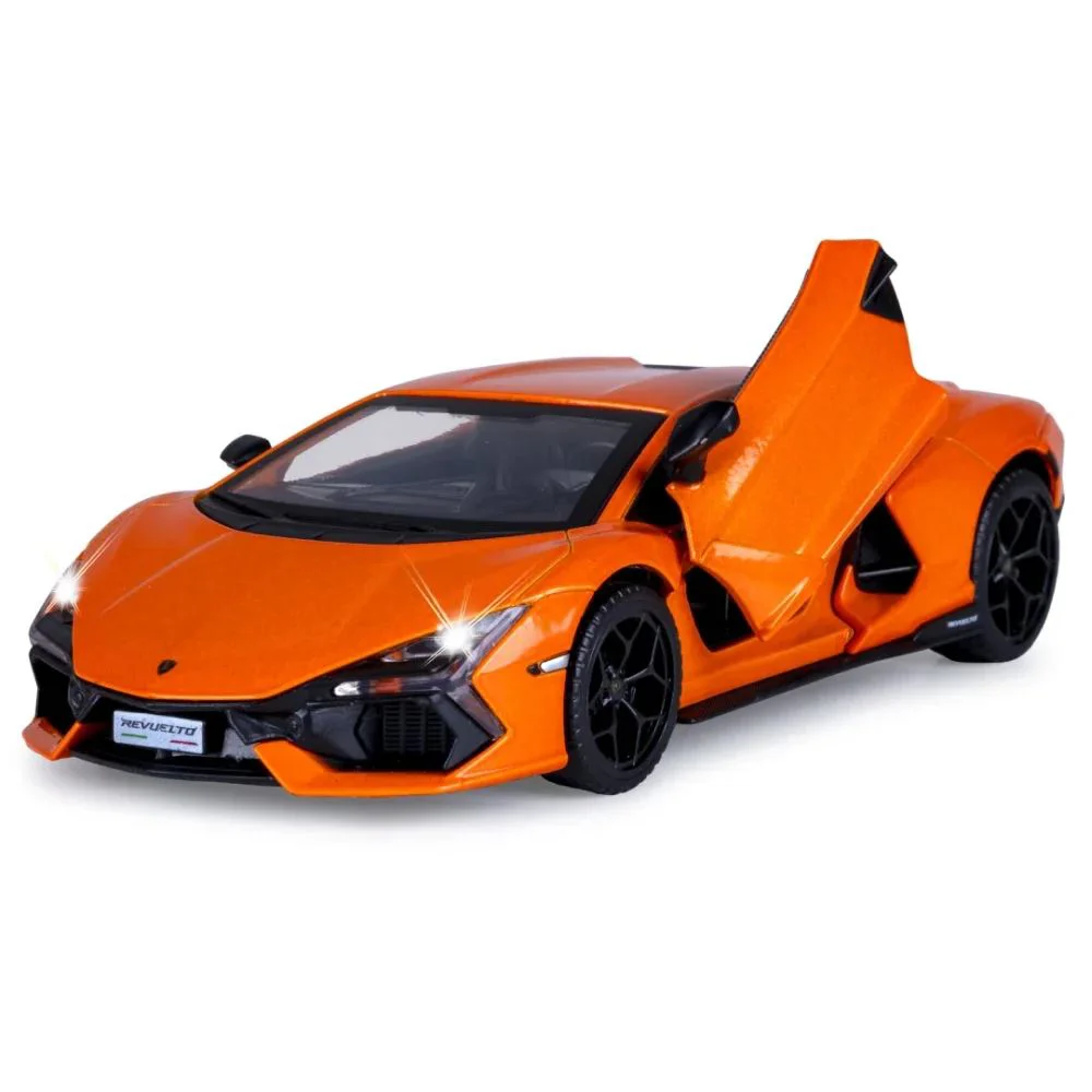 Металлическая машинка Lamborghini Revuelto с инерционным механизмом, светом и звуком, масштаб 1:24 foto