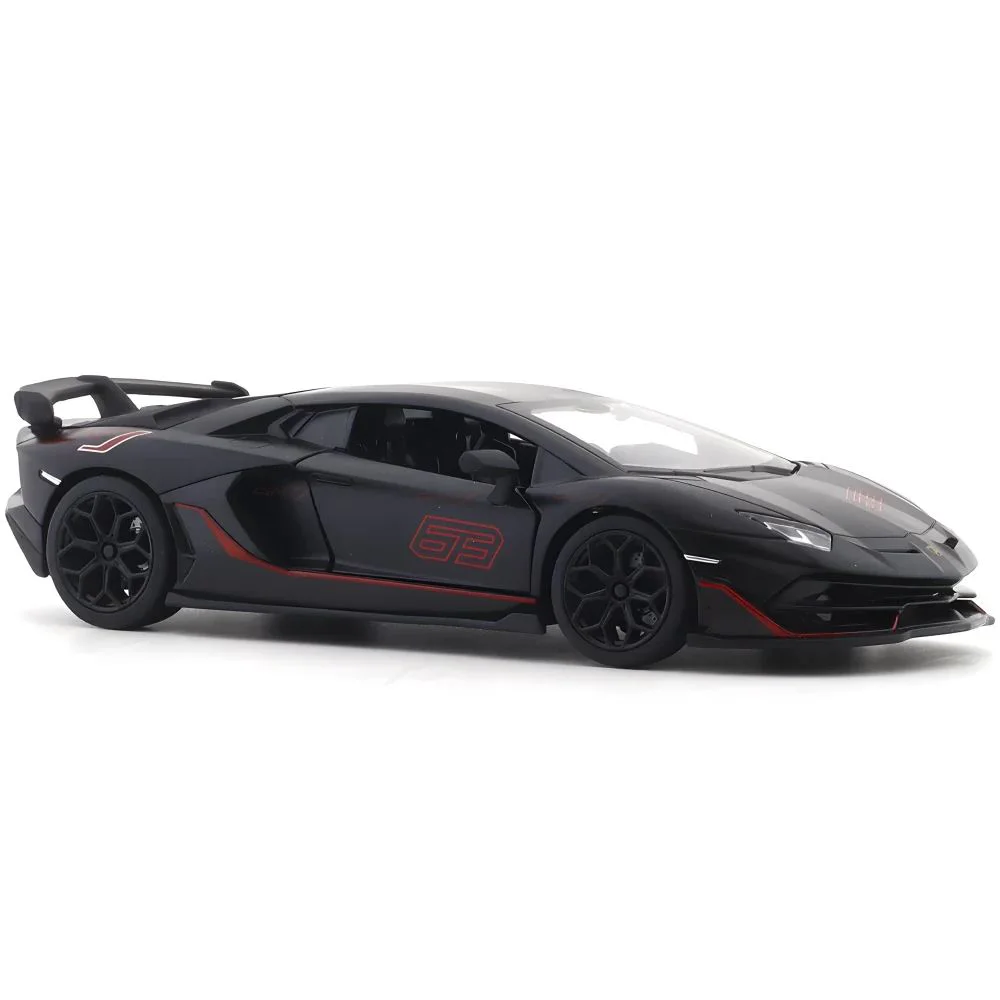 Металлическая машинка с инерционным механизмом, светом и звуком Lamborghini Aventador SVJ 1:24 foto
