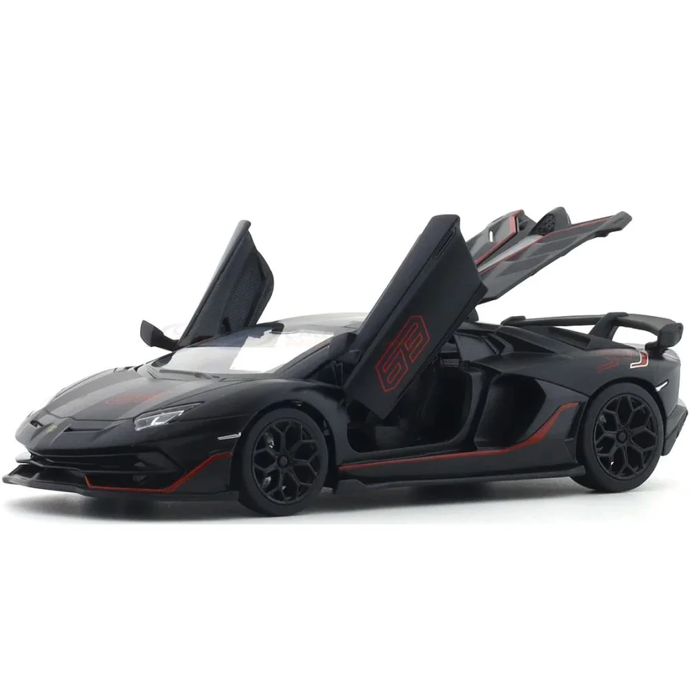 Металлическая машинка с инерционным механизмом, светом и звуком Lamborghini Aventador SVJ 1:24 foto
