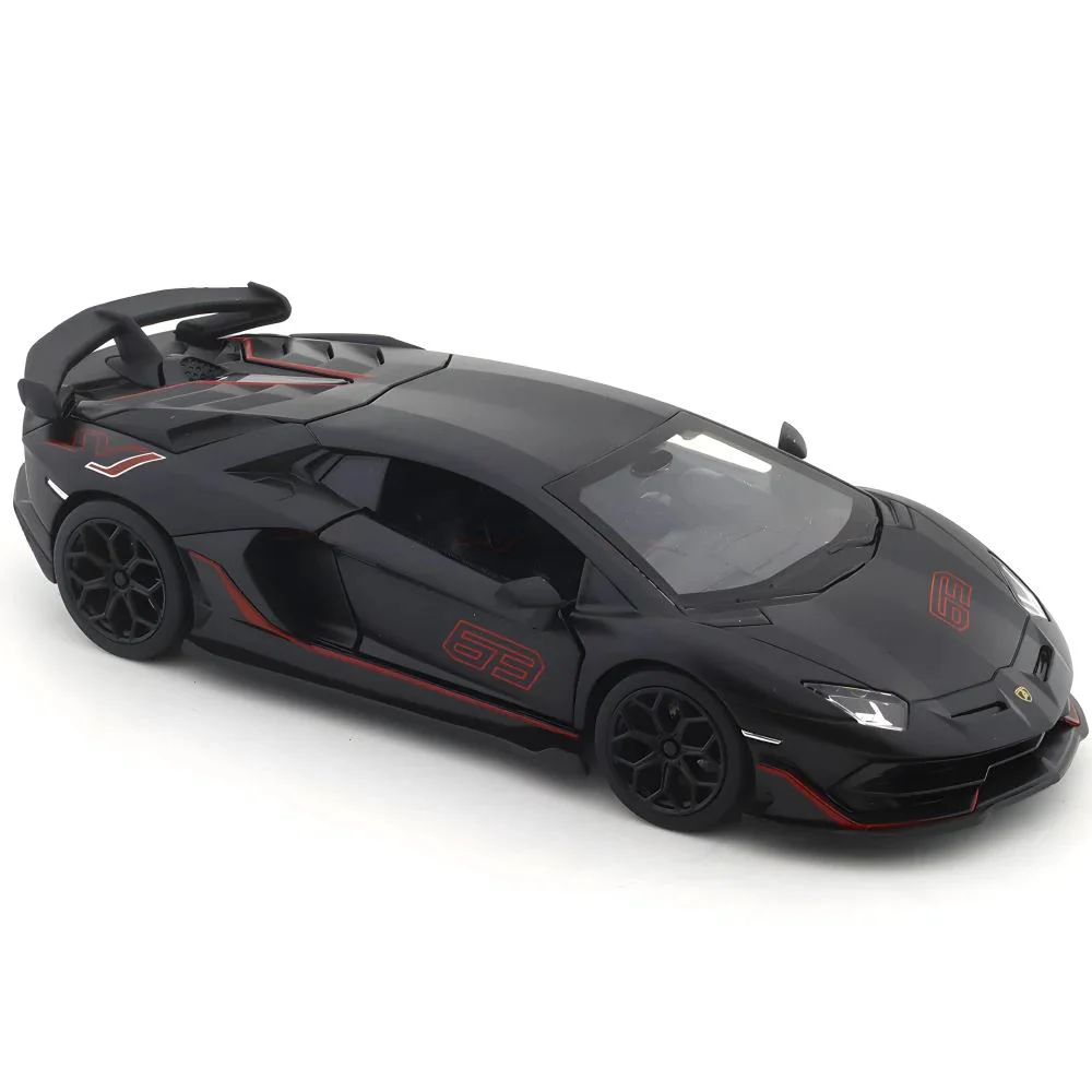 Металлическая машинка с инерционным механизмом, светом и звуком Lamborghini Aventador SVJ 1:24 foto