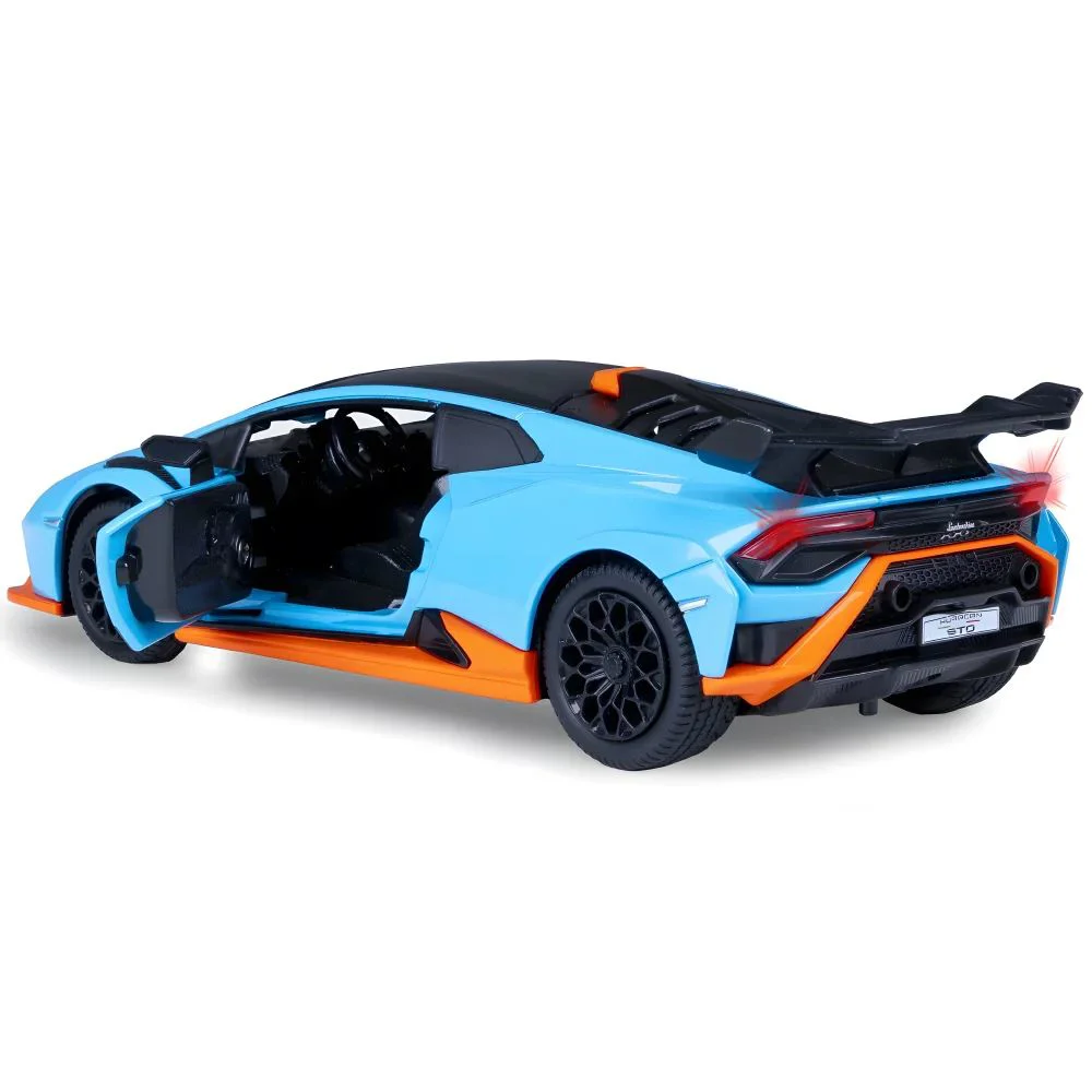 Металлическая машинка с инерционным механизмом, светом и звуком Lamborghini Huracan STO, масштаб 1:2 foto