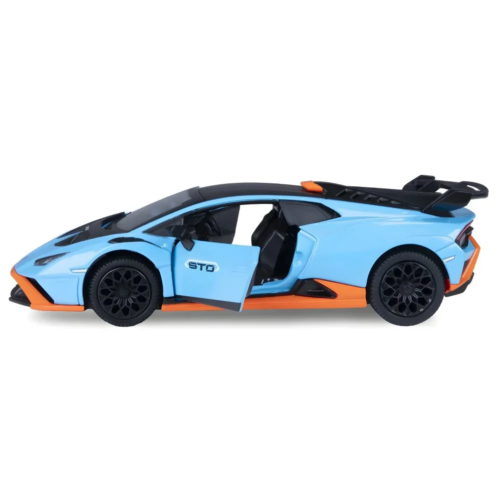 Металлическая машинка с инерционным механизмом, светом и звуком Lamborghini Huracan STO, масштаб 1:2 foto