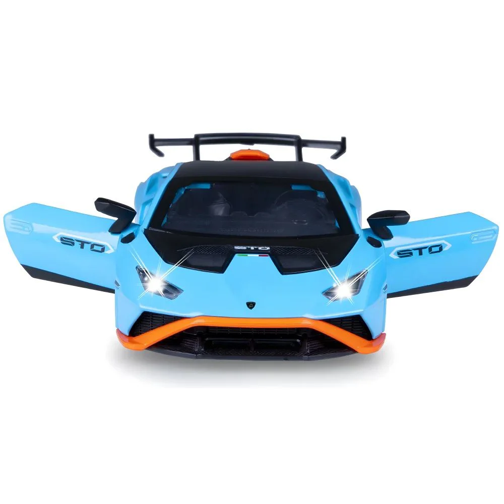 Металлическая машинка с инерционным механизмом, светом и звуком Lamborghini Huracan STO, масштаб 1:2 foto