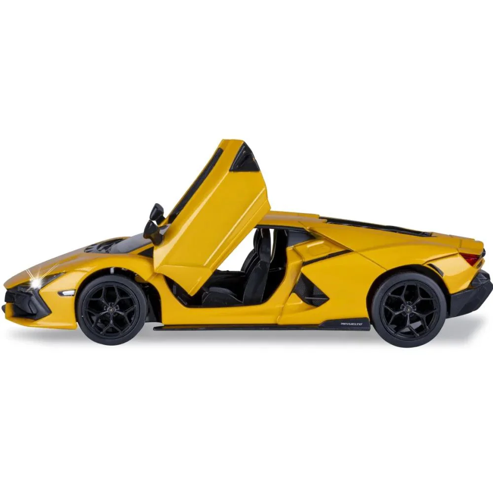 Металлическая машинка с инерционным механизмом, светом и звуком Lamborghini Revuelto 1:24, Желтый foto