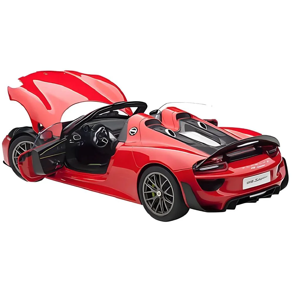 Металлическая машинка с инерционным механизмом, светом и звуком Porsche 918 Spyder, масштаб 1:24 foto