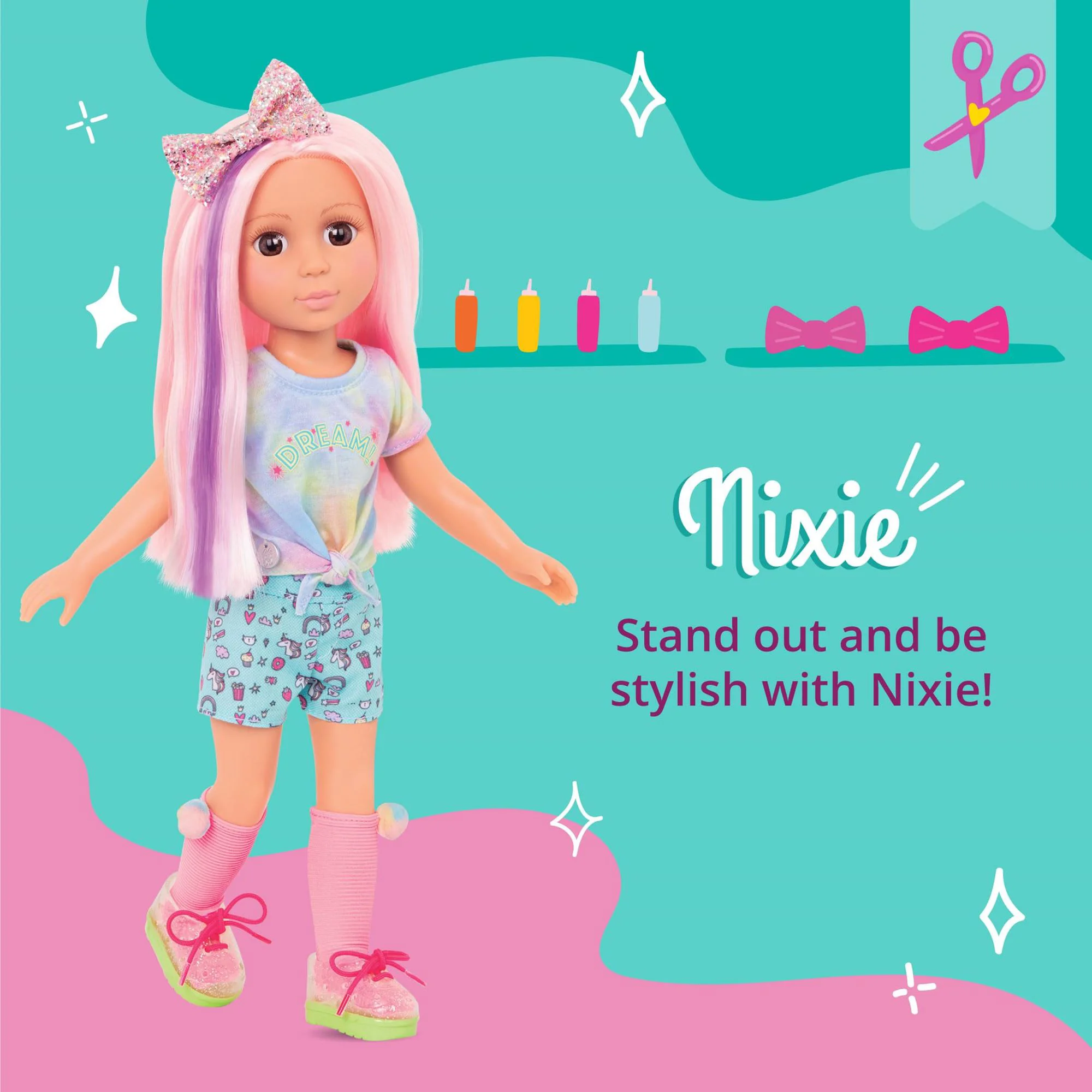 Papusa Battat Glitter Girls Nixie cu accesorii pentru coafat, 35 cm foto