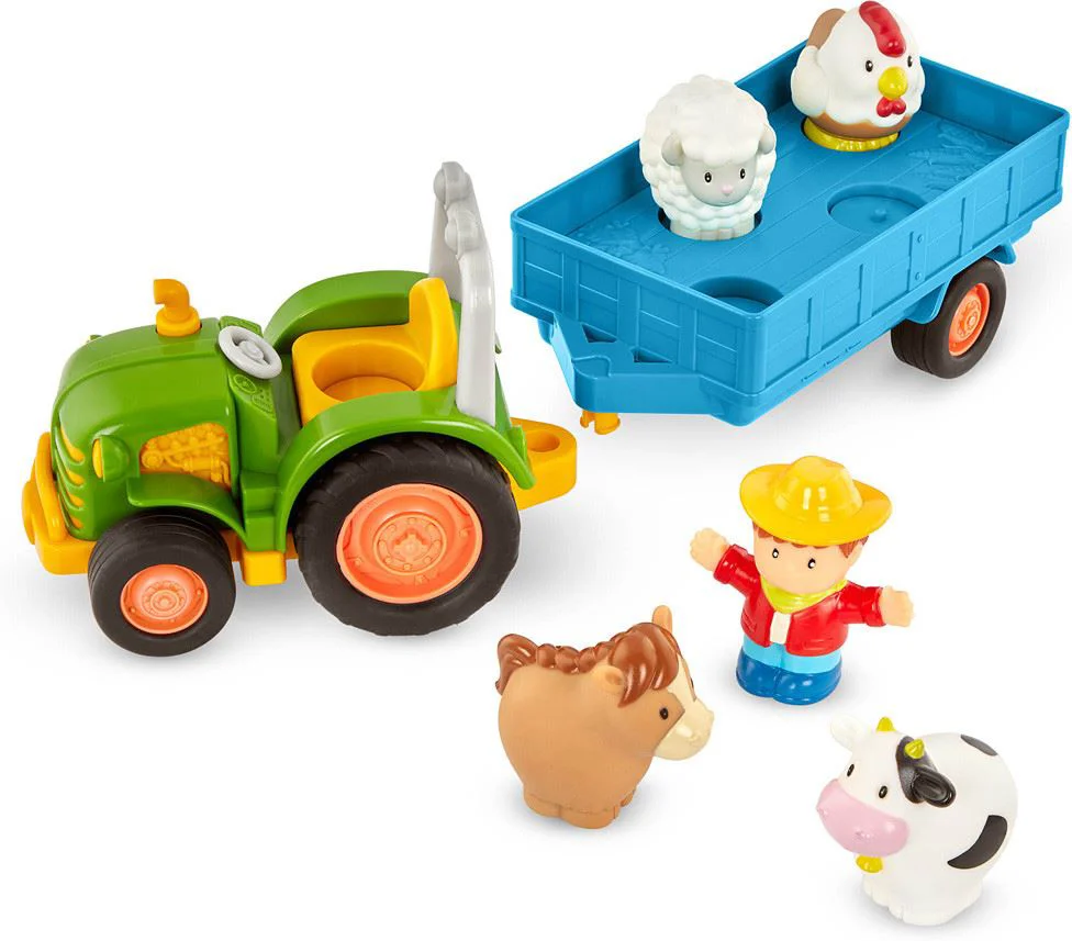 Tractor Battat cu remorca, fermier, animale si sunete foto