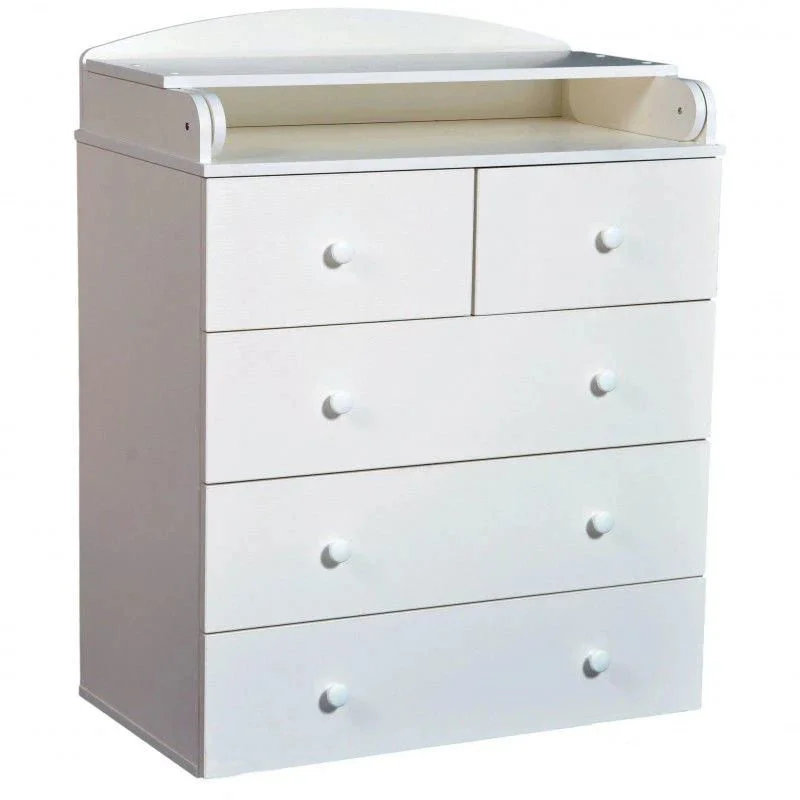 Комод с пеленальным столиком и 5 ящиками PernaMea HappyBaby Pro 800 DSP White foto