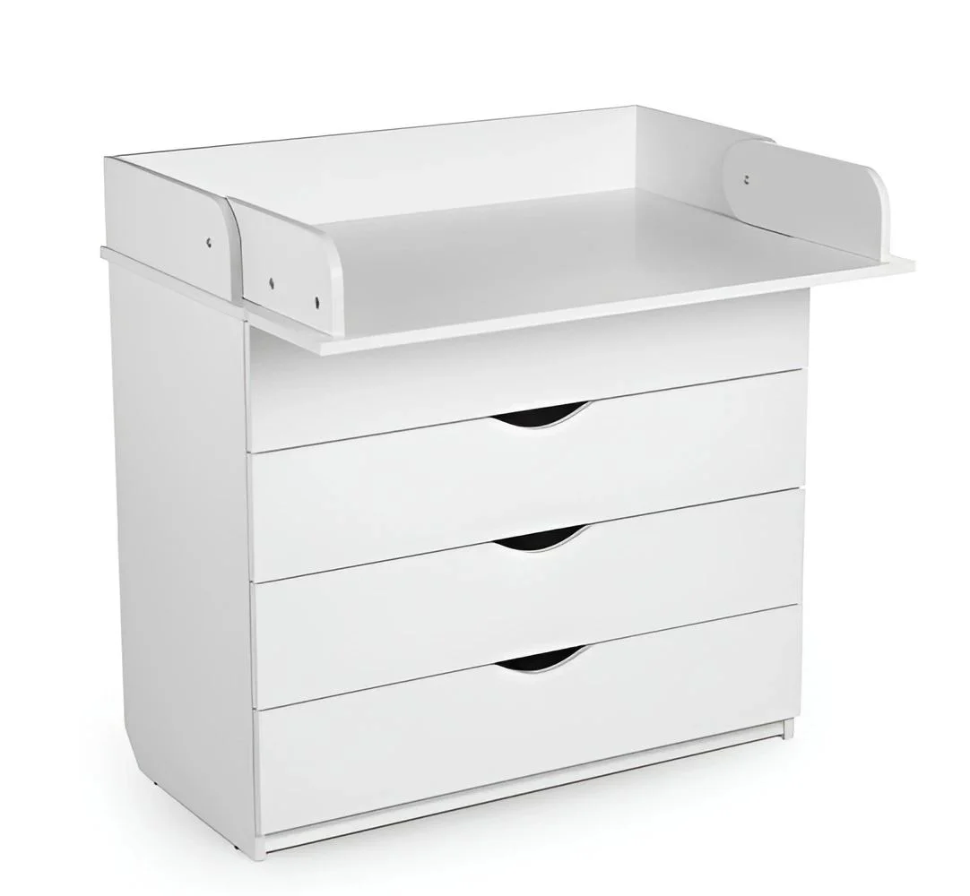 Комод с пеленальным столиком и 4 ящиками PernaMea HappyBaby Standart 800 PAL White foto