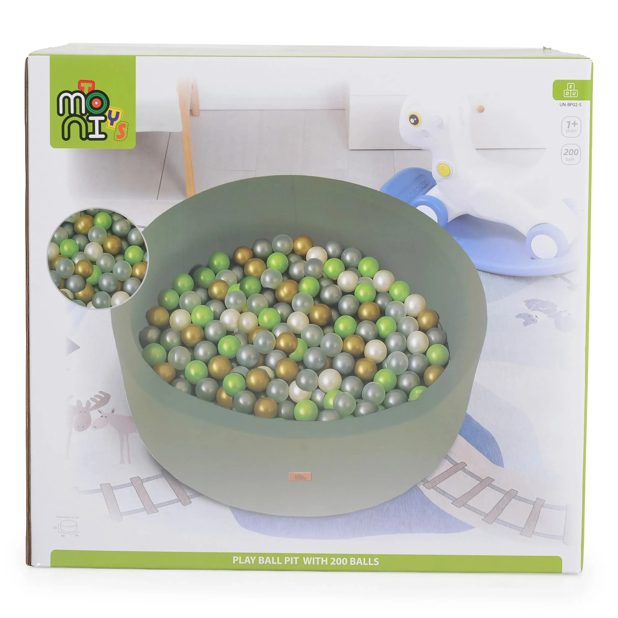 Детский сухой бассейн Moni Balls Dark Green с 200 шариками foto
