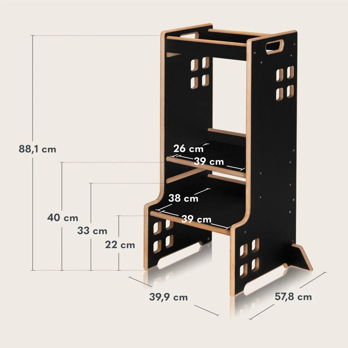 Turn Montessori 2in1 Lionelo Cass Black Onyx foto