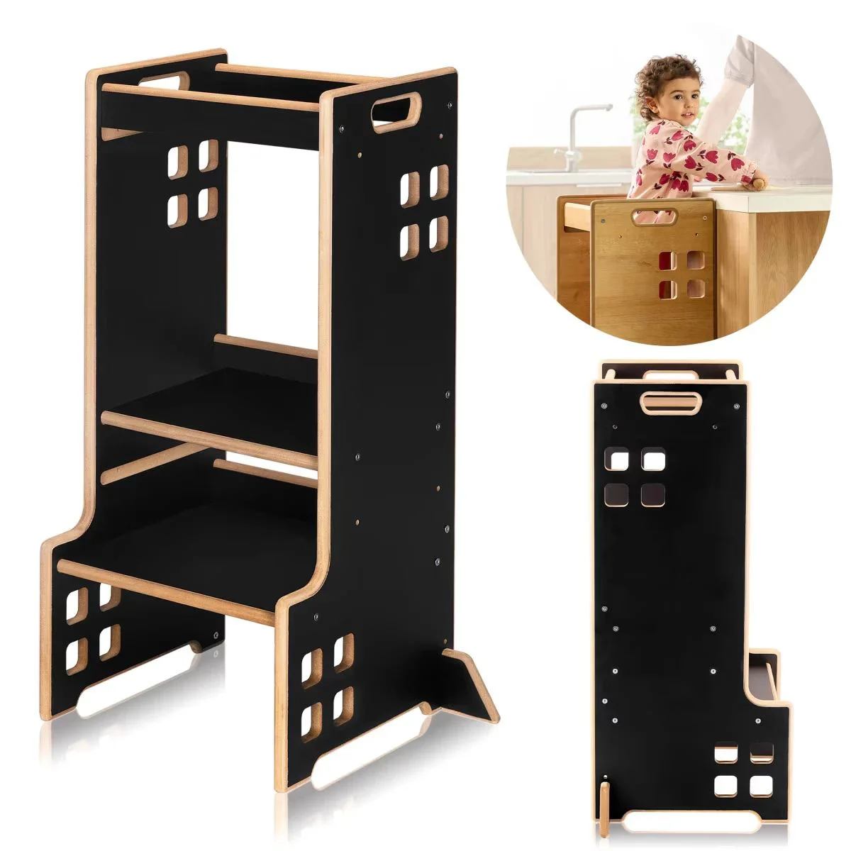Turn Montessori 2in1 Lionelo Cass Black Onyx foto